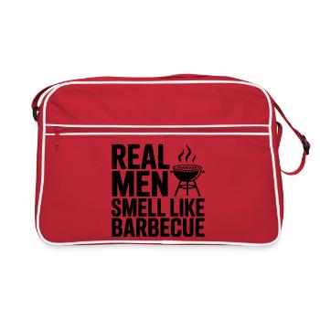 Echte Männer riechen nach Barbecue - Retro Tasche - Rot/Weiß - Vorne