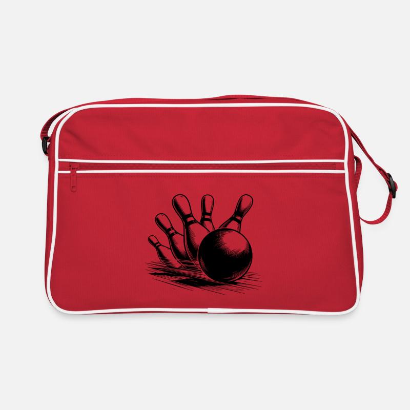 Zauber Bowling Kugel auf Siegeskurs - Retro Tasche - Rot/Weiß