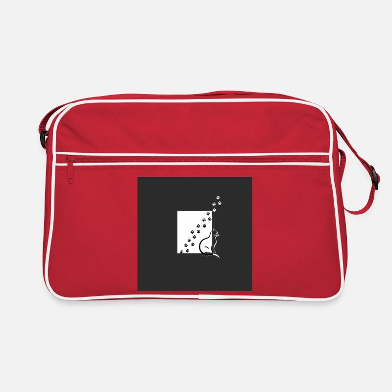 Silhouette du chat Paw Path Sac Retro