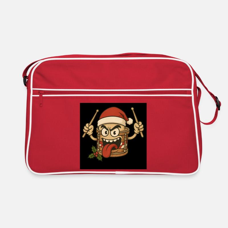 Tambour de Noël avec une tête espiègle - Sac Retro - rouge/blanc
