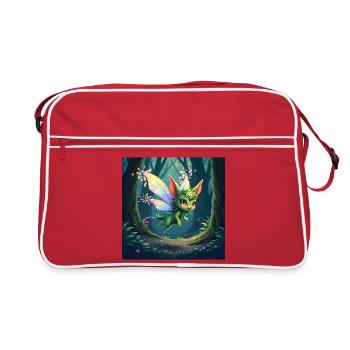 Forest Rainbow Dragon - Retro Bag - red/white - Front