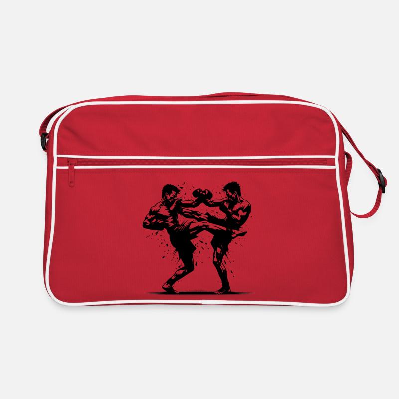 Doppelschlag Thai Boxing der Ring brennt heftig Retro Tasche