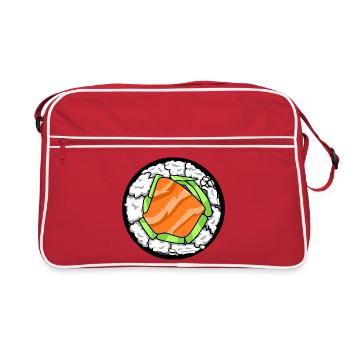 Sushi au saumon japonais Art culinaire japonais - Sac Retro - rouge/blanc - Devant
