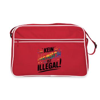 Personne n’est illégal - Logo Cool Pride - Sac Retro - rouge/blanc - Devant