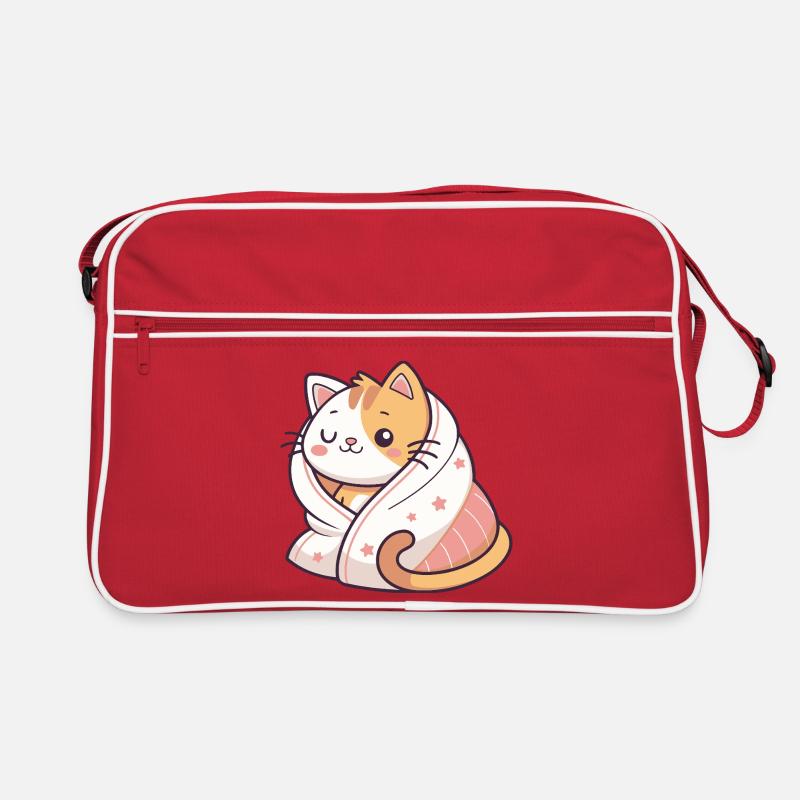 Chat câlin enveloppé dans couverture étoilée Sac Retro