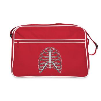 Chrome Ribcage / Skeleton Ribs - Retro Bag - red/white - Front