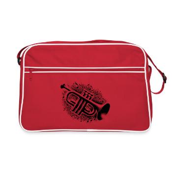 Trompettes, partitions explosives, cuivres magiques avec âme - Sac Retro - rouge/blanc - Devant