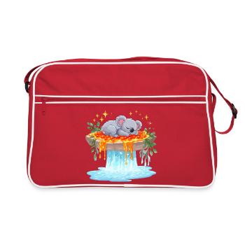 Koala Traum Lavafluss - Retro Tasche - Rot/Weiß - Vorne