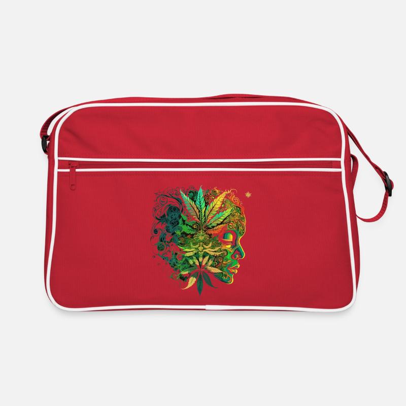 Psychedelic Cannabis Face Retro Bag
