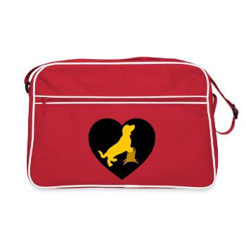 Dackel - Retro Tasche - Rot/Weiß - Vorne