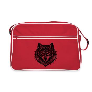 Tête de loup - Sac Retro - rouge/blanc - Devant