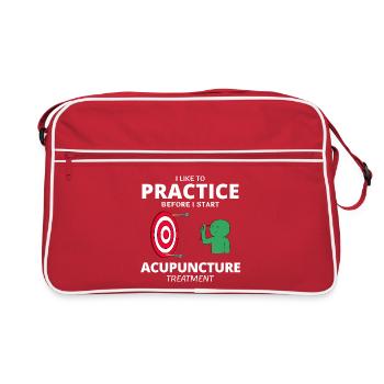 Acupuncture Treatment Practice Professional Funny - Retro Bag - red/white - Front