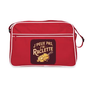 Ich kann nicht, ich habe Raclette - Retro Tasche - Rot/Weiß - Vorne