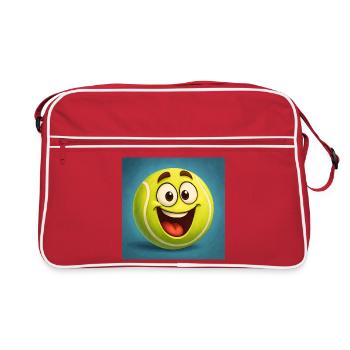 Happy Tennis Ball Face - Retro Bag - red/white - Front
