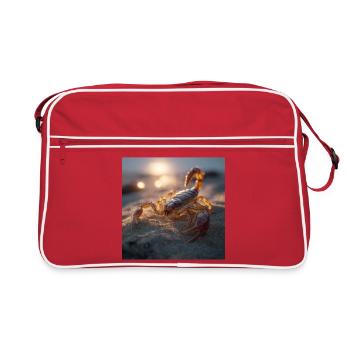 Realistic Desert Scorpion Golden Hour Art - Retro Bag - red/white - Front