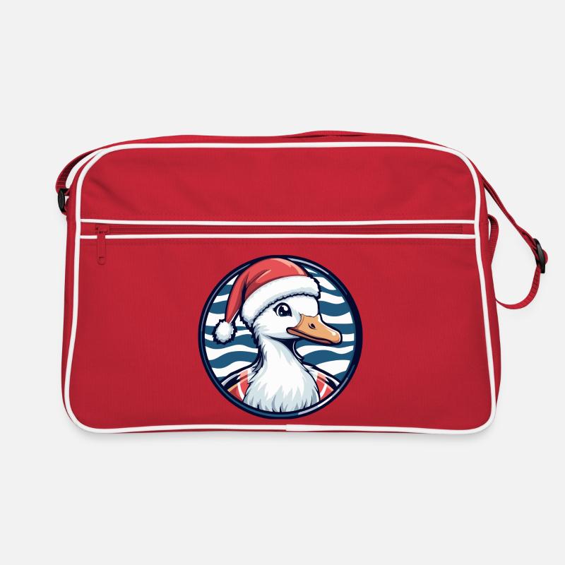 Christmas Duck in Santa Hat Retro Bag