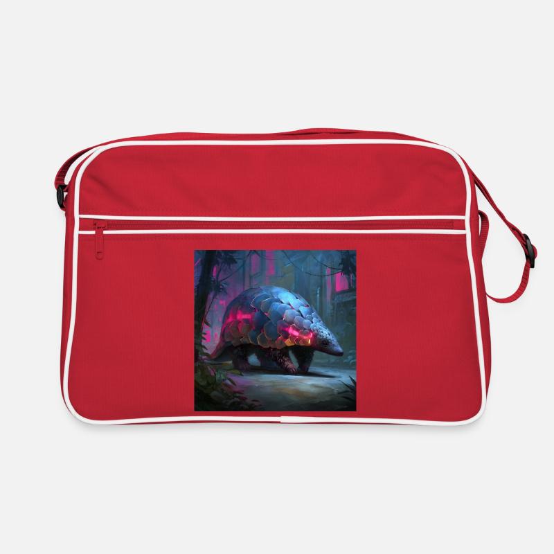 Cyberpunk Pangolin Neon Jungle Sci-Fi Art Retro Bag