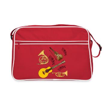 Musikinstrumente - Retro Tasche - Rot/Weiß - Vorne
