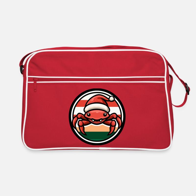 Weihnachtskrabbe im Feststil Retro Tasche