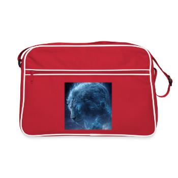 Motif de la Poussière d’Étoiles de la Galaxie du Lion Cosmique - Sac Retro - rouge/blanc - Devant