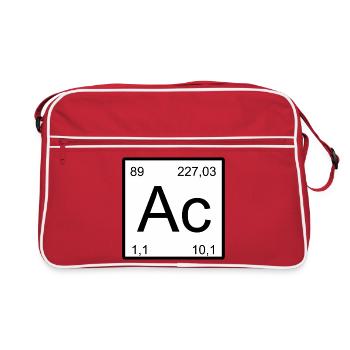 Symbole d’actinium issu du tableau périodique - Sac Retro - rouge/blanc - Devant