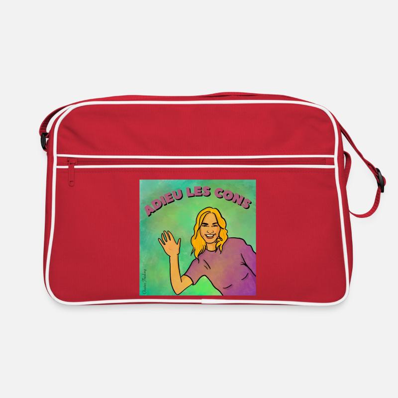 Auf Wiedersehen, Idioten - Retro Tasche - Rot/Weiß