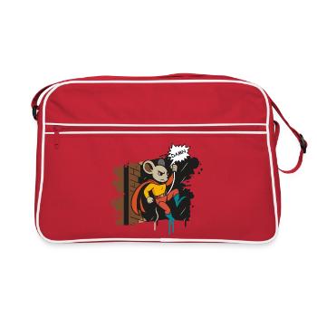 Dessin animé Super-héros Souris sur Corde - Sac Retro - rouge/blanc - Devant