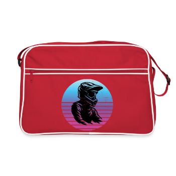 Motif amusant de motocross - Sac Retro - rouge/blanc - Devant