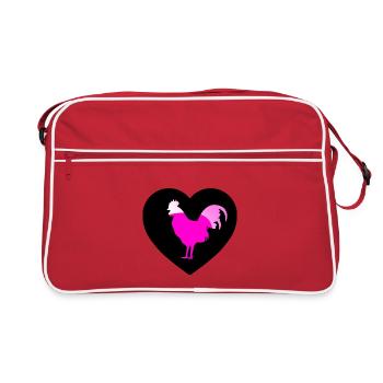 Hahn - Retro Tasche - Rot/Weiß - Vorne