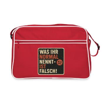 What you call normal is wrong - Retro Bag - red/white - Front