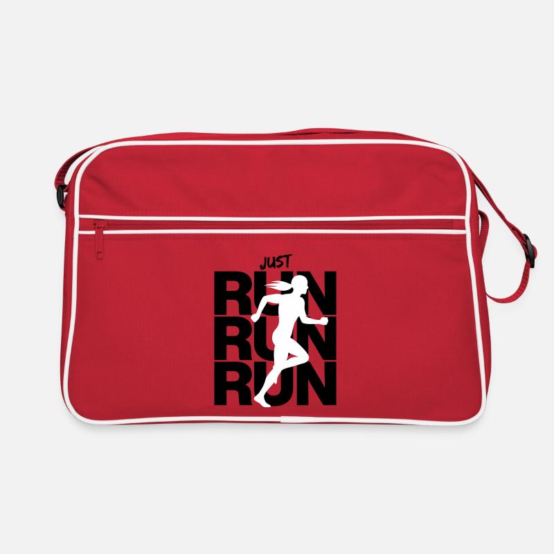 Just Run, Run Run Run, Jogger, Race, Runner Retro Bag