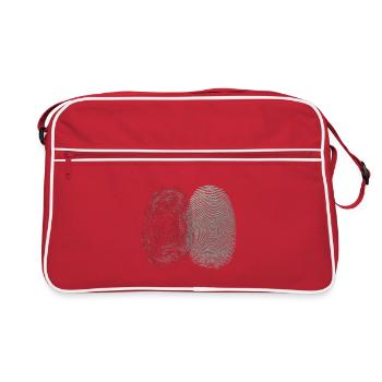 Empreintes digitales et anneaux d’arbres – Identité de la nature - Sac Retro - rouge/blanc - Devant