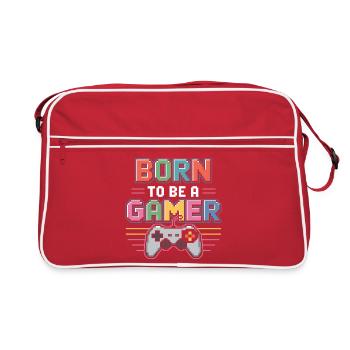Né pour être joueur - Sac Retro - rouge/blanc - Devant