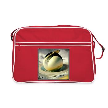 Ring of Spheres in the Surreal Desert Sea - Retro Bag - red/white - Front