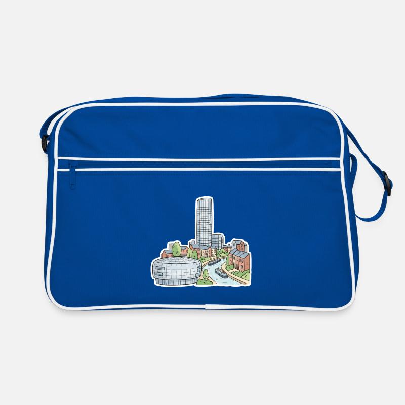 Birmingham Skyline Rotunde Stierkampfkanale Kunst Retro Tasche