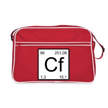 Californium Cf Element Block Design - Retro Bag - red/white - Front