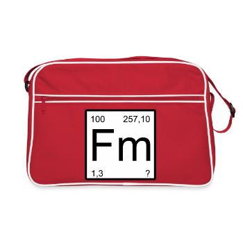 Fermium Perioden-Tafel Design - Retro Tasche - Rot/Weiß - Vorne