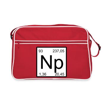 Neptunium Elementar Minimalkunst - Retro Tasche - Rot/Weiß - Vorne