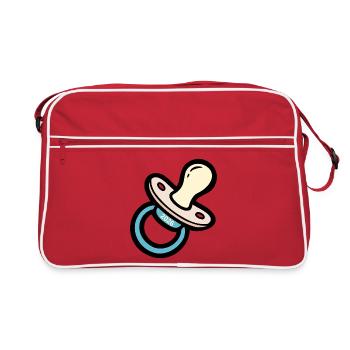 Annonce du bébé - Tétine 2026 - Sac Retro - rouge/blanc - Devant