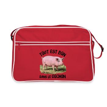 Tout est bon dans le Cochon ! - Sac Retro - rouge/blanc - Devant