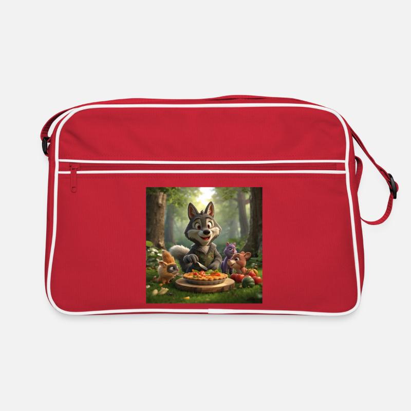 wolf, grey wolf, plush wolf Retro Bag