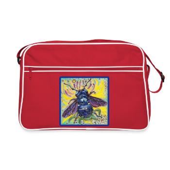 Holzbiene - Retro Tasche - Rot/Weiß - Vorne