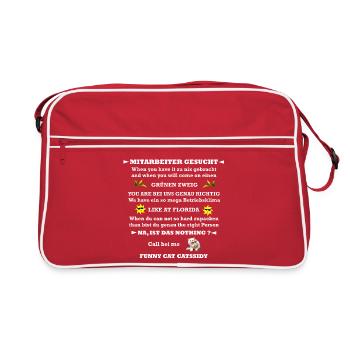 Drôles de chats Catssidy Dictons STAFF RECHERCHÉ - Sac Retro - rouge/blanc - Devant