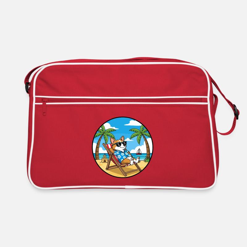 Cool Corgi Beach Vacation Summer Vibes Retro Bag