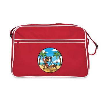 Ambiance estive de vacances à la plage de cochons d’Inde cool - Sac Retro - rouge/blanc - Devant
