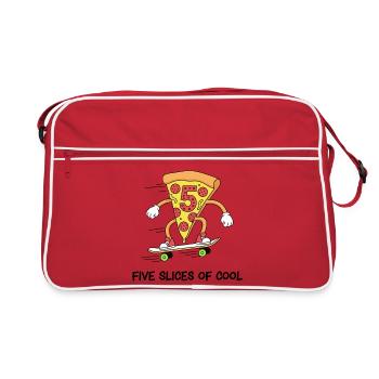 Cinq tranches de patineur de pizza cool - Sac Retro - rouge/blanc - Devant