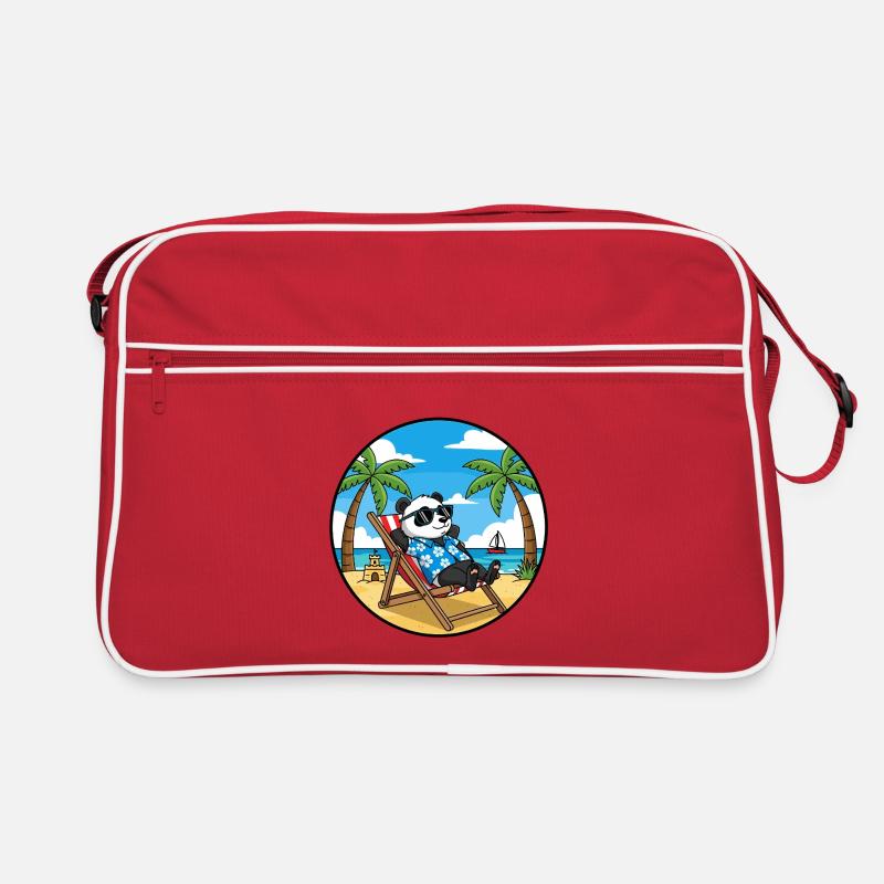 Cool Panda Beach Vacation Summer Vibes Retro Bag