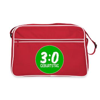 Football Thirty 30th Birthday - Retro Bag - red/white - Front