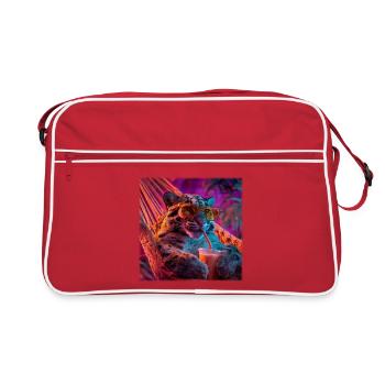 Chilled Leopard Hammock Neon Style - Retro Bag - red/white - Front