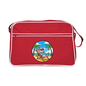 Ambiance Vacances d’été à Cool Pig Beach - Sac Retro - rouge/blanc - Devant